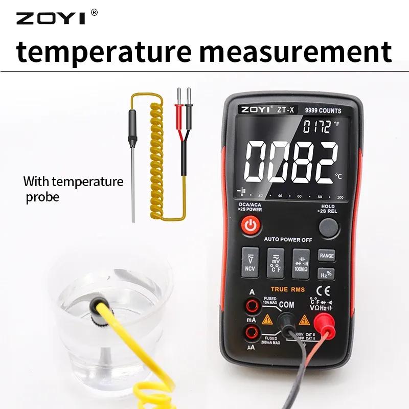 ZOYI Digital Multimeter ZT-X T-RMS Auto Range EBTN LCD Display DC/AC Voltmeter Ammeter Current Capacitor Ohm Temp Hz NCV Tester