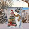 Christmas Garden Decoration Flag, Snowman Double-Sided Linen Garden Flag 45*30cm (Not Including Flagpole)