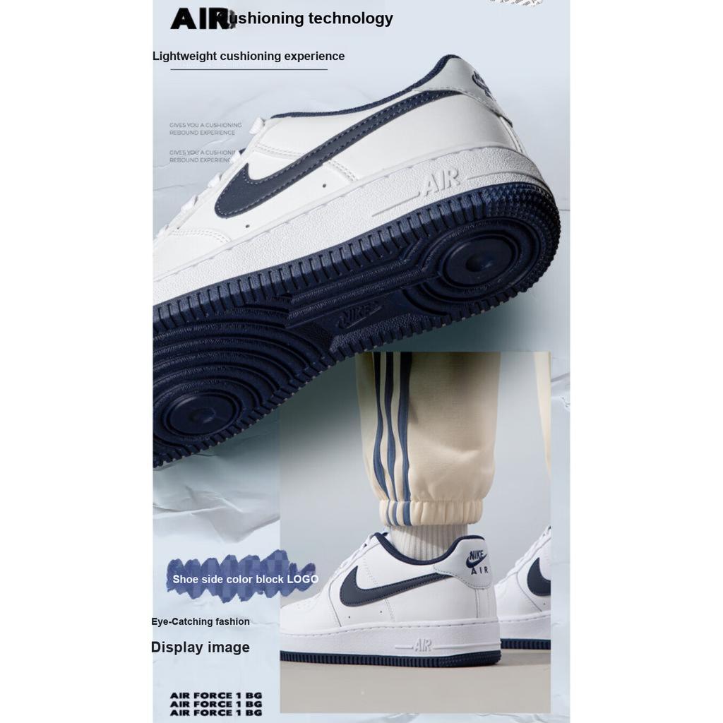 New Nike Air Force 1 White Midnight Navy GS FV5948-104