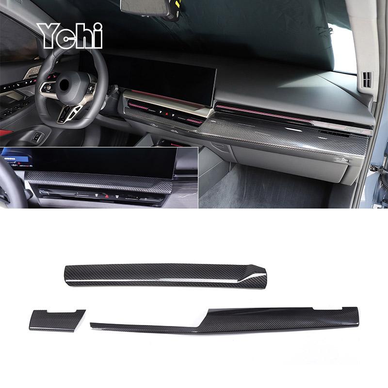 Real carbon fiber For BMW 5 Series G60 2025 Car Center Console Dashboard Panel Decoration Cover Sticker Interior Accessories