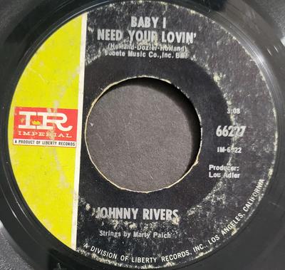 7inch Record JOHNNY RIVERS - Baby I Need Your Lovin' 66227 Imperial 1967 US Rock Used