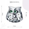 Owl Charms 925 Bead Pendant Colorful Zircons