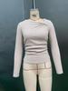 Women's European & American Style Slim Fit Solid Color Knit Base Layer Top - Autumn & Winter Collection
