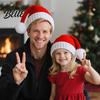 Holiday Party Supplies for Men Women Children Santa Hat Red Knitted Christmas Hat Kids Adults Soft Classic White Hats Winter Xmas with Pompom