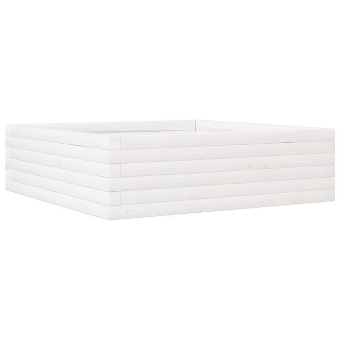 VidaXL Jardinière blanc 80x80x23 cm bois de pin massif, jardinière d'extérieur, bac à fleurs, boîte à plantes, jardinière de 847199