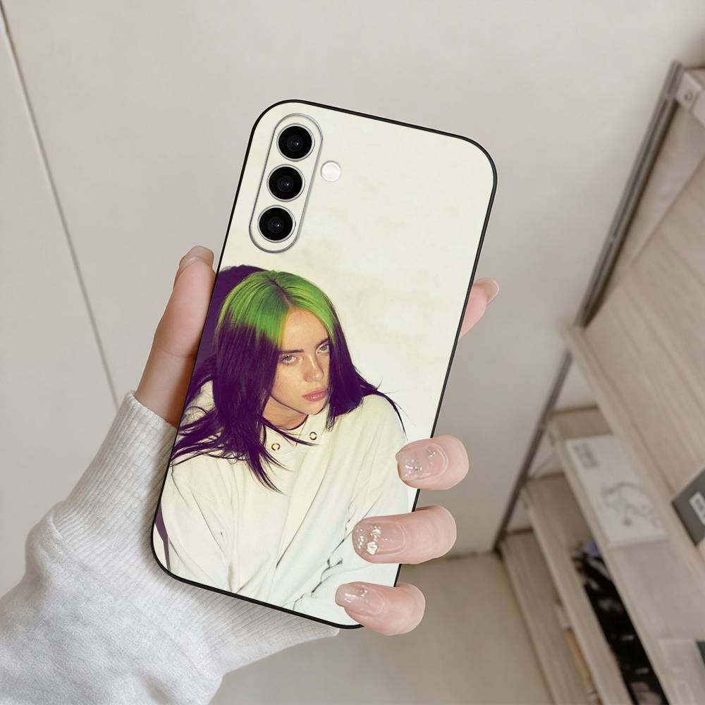 Singer B-Billie Eilish Phone Case For Samsung Galaxy A73,A72,A71,A70,A53,A52,A51,Others Soft Black Cover