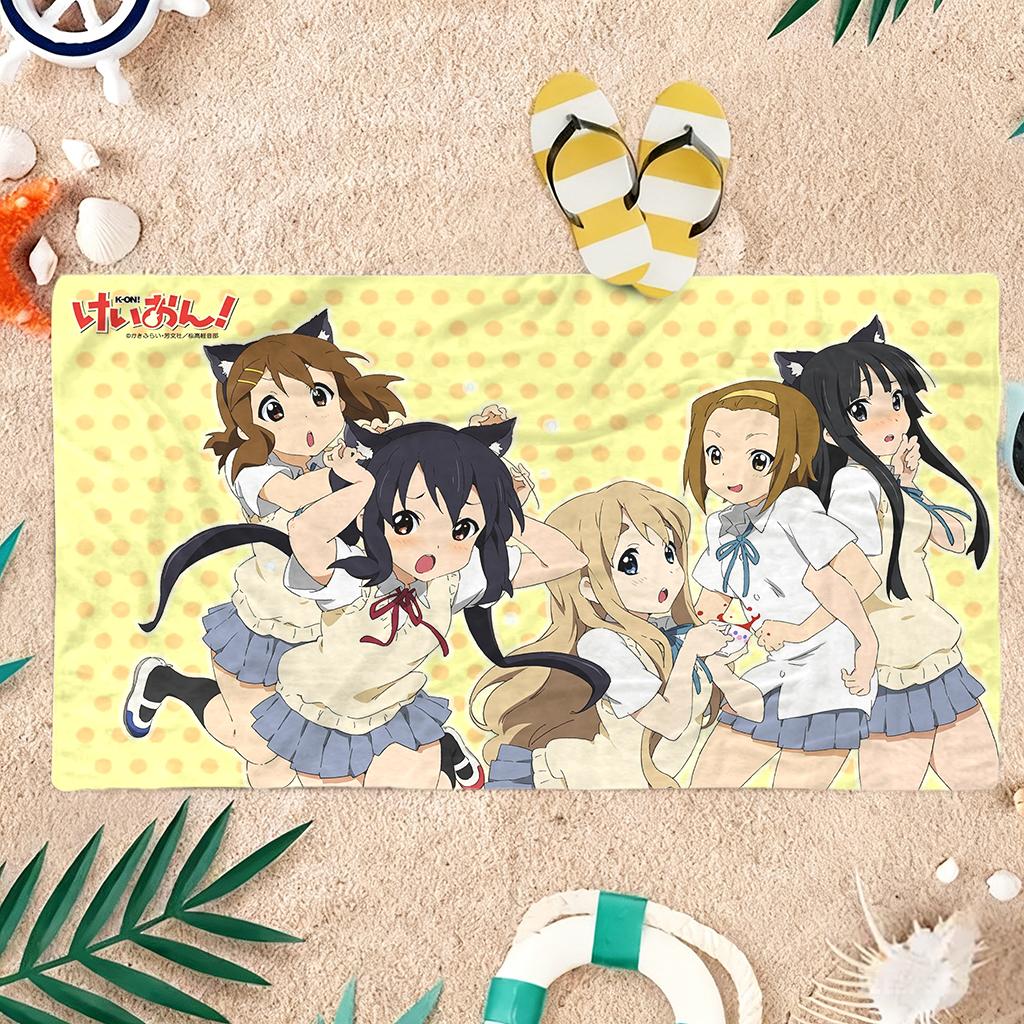 VIKAMA K-ON! Girl Fresh Yellow Beach Towel Quick-drying Super Absorbent Suitable for Beach Vacation Pool Summer Gift for Friends