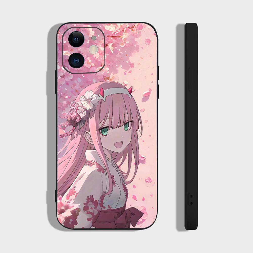 Zero Two Animation DARLING In The FRANXX Phone Case For IPhone 17 Air 16 15 14 13 Pro Max 11 12 Black Silicone Cover