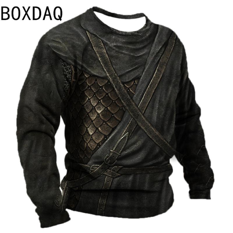 

Мужская футболка с коротким рукавом и круглым вырезом, хлопковая одежда, принт «доспехи», модный, повседневный стиль, большой размер 6XL 6XL