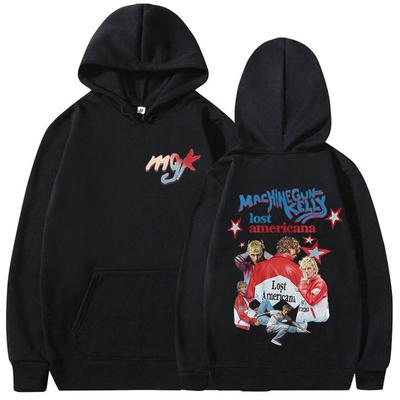 Rapper Mgk Lost Americana Album 2025 Print Hoodie Men's Vintage Fashion Long Sleeve Sweatshirt Man Hip Hop Fleece Pullover Hoody