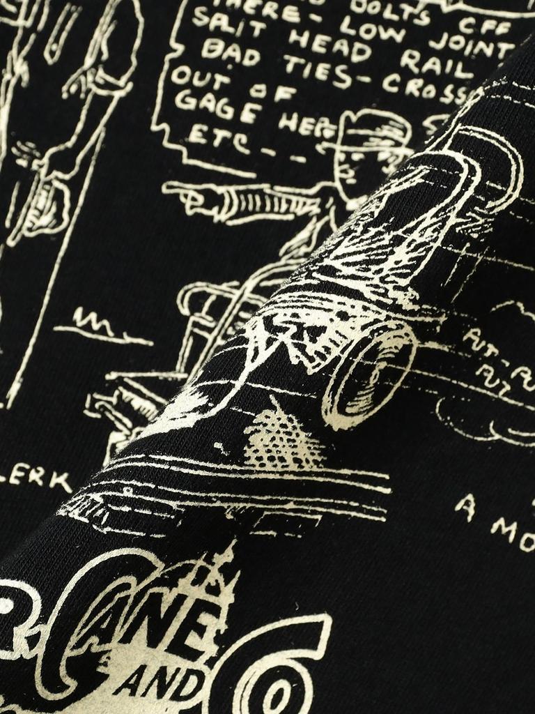 BEAMS BOY S/S TEE SUGAR CANE 1920s CARTOON T-SHIRT "AMONG OURSELVES" Women's BLACK S