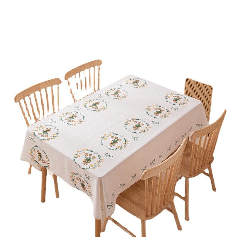 Modern Simple Polyester Hemp Digital Printing Tulip Spring Flower Decorative Tablecloth Rectangular Coffee Table Tablecloth Dining Table