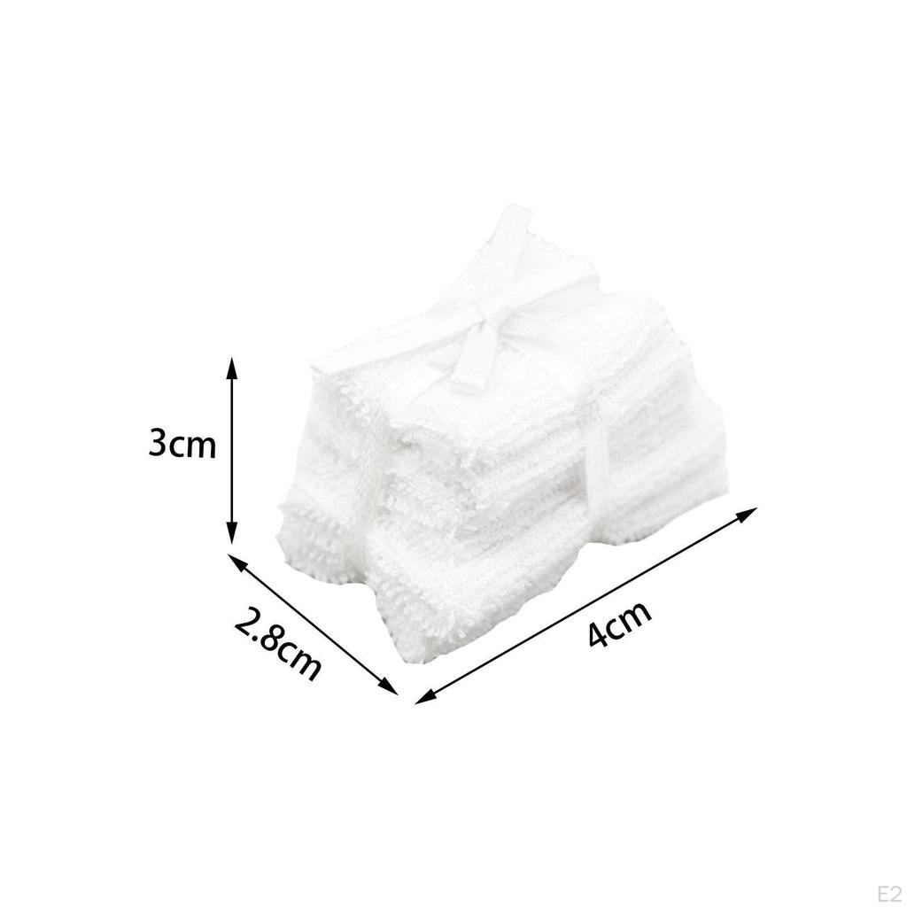 Dollhouse Accessories Doll House Towels Set Simulation Towel Model for 1/6 1/12 Scale