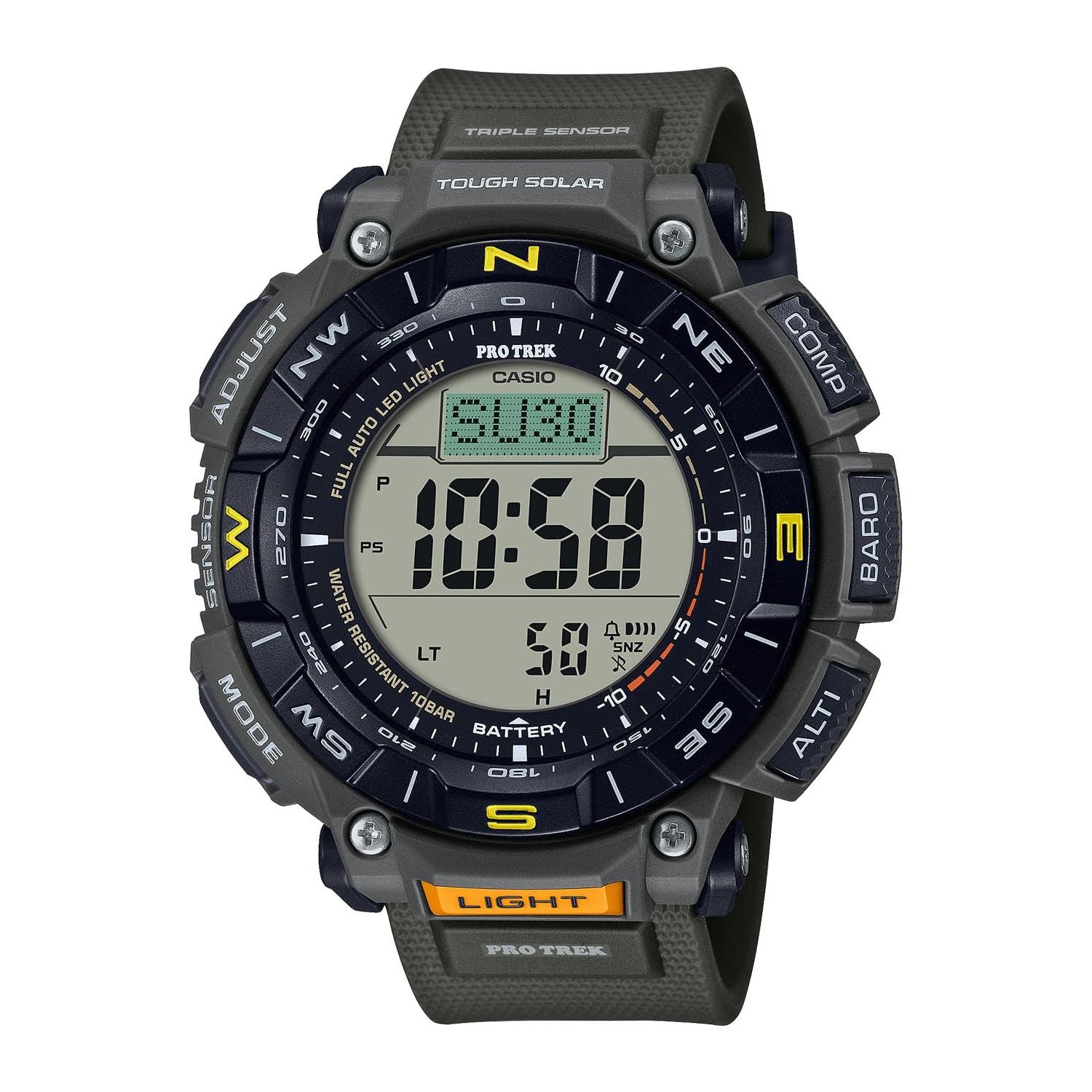 Мужские часы Casio Pro Trek PRG-340-3JF Хаки Солар с Биопластиком     Оригинальная Японская Модель Climber Line