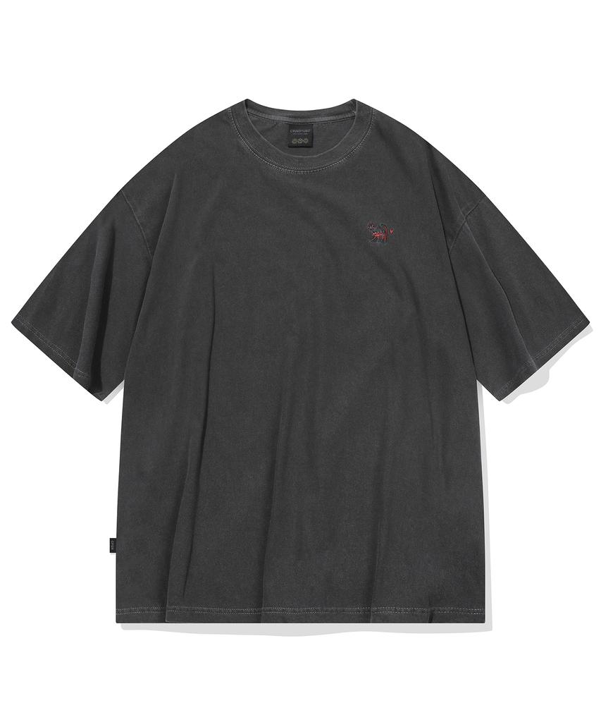 CPGN STUDIO Cat Stitch Pigment Short Sleeve Tee Smoke Black