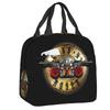 Custom Heavy Metal Rock Music Band Guns N Rose Resuable Lunch Box for Women Waterproof Cooler Thermal Food Insulated Lunch Bag