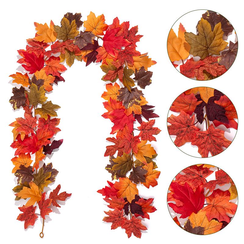 Thanksgiving Mixed Color Artificial Maple Leaf Vine