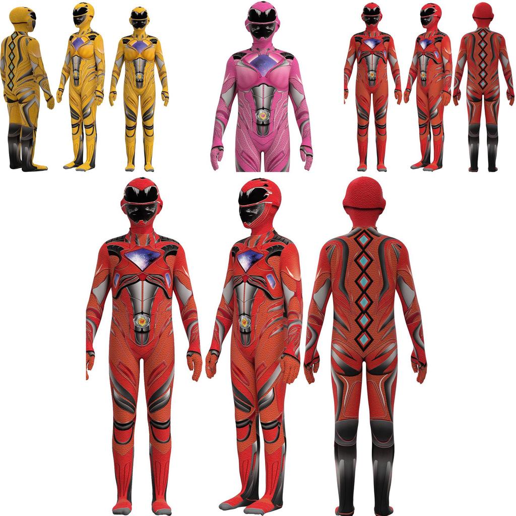 Kostium Mighty Morphin Power Rangers dla dzieci Kombinezon na Halloween lub na imprezy Cosplay