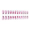 Square Press On Nail Flower Fake Nail Glues On Nail Artificial Acrylic Nail 24pcs Stick On Nail for Womens and Girls