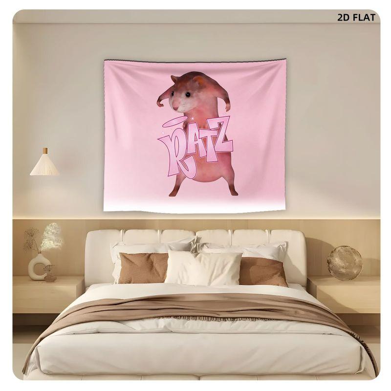 Standing Hamster Internet Celebrity Meme Picture Tapestry Cute Atmosphere Wall Hanging Bedroom Dormitory Home Decoration