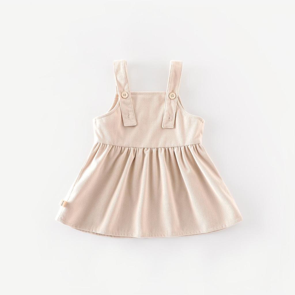 2025 Autumn Girls' Floral Embroidered Cartoon Suspender Dress - Korean Style