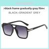 Uv400 Retro Double Bar Square Sunglasses With Gray Lenses For Outdoor Sports