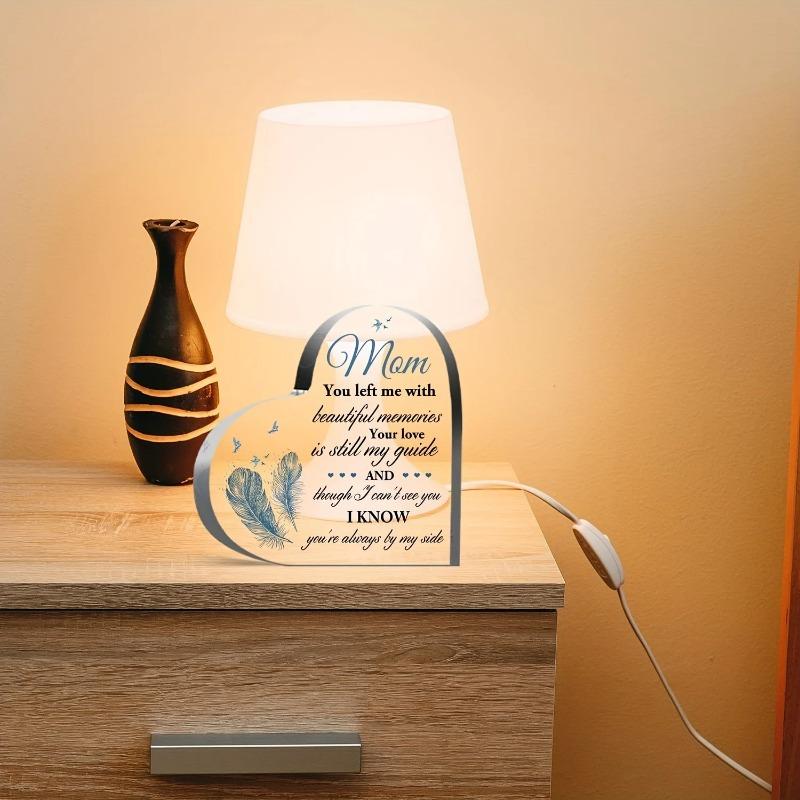 2D Flat Memory Mother Acrylic Heart Desktop Decoration Plaque, Home Decor Plaque Hanging Wall Art Decorative Garden Decoration for Room Door Signs Han