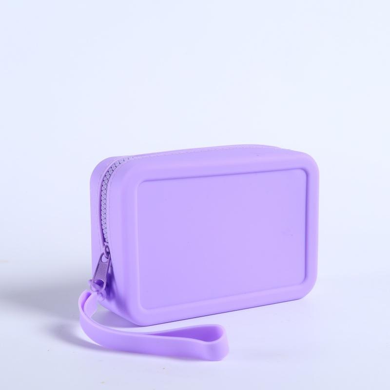 Waterproof Silicone Makeup Storage Bag Vintage Smooth Zipper Portable Pouch for Cosmetics Earphone Keys Travel