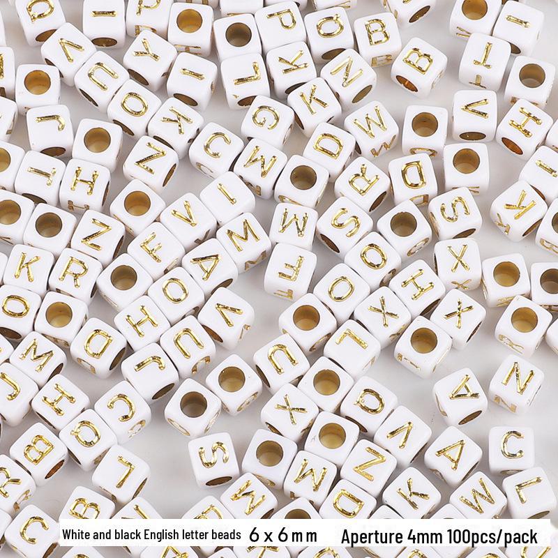 Colorful Acrylic Square Beads: English & Russian Letters for Handmade DIY Bracelets & Jewelry Accessories