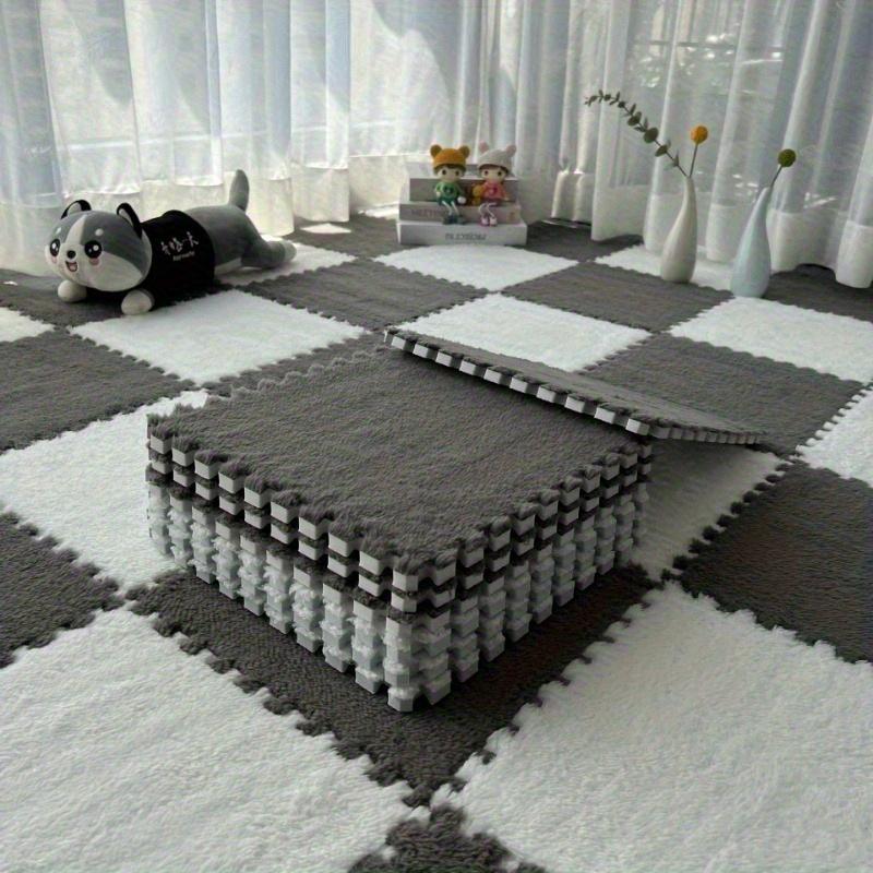 20/24pcs Interlocking EVA Foam Carpet Tiles - Soft Plush Suitable for Nursery, Playroom, ' Bedroom - Anti-Slip Machine