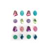 16 selbstklebende mehrfarbige Edelsteine 20 mm