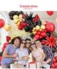 Elegant Red, Black & Gold Balloon Chain Set for Celebrations: Birthday, Graduation, Wedding