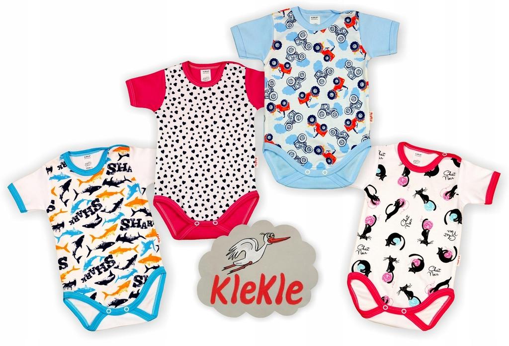 Bodysuit SHORT Sleeve 100% Cotton SHARKS Size 56 KLEKLE