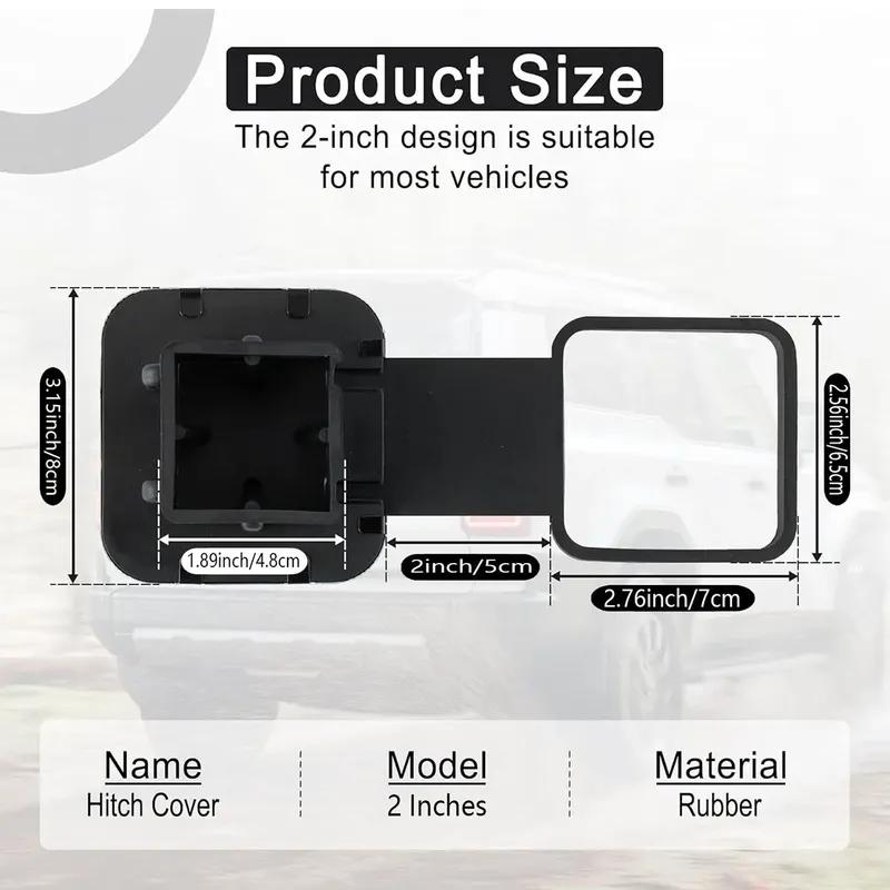 Trailer Hitch Cover Tube Plug Insert Plug Waterproof Tube Cap Protector Dustproof Trailer Hitch Cover Receiver Auto Square Plug