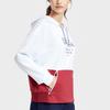 FILA 2023 Autumn New Color Block Knitted Hoodie Fashion Casual Loose Knit Top Women tops Standard-White A11W333206F-WT
