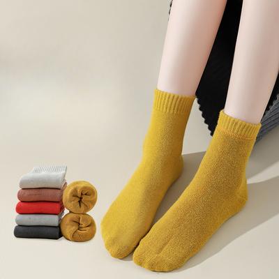 Damen Herbst und Winter Plus Samt und Dicke Art Warme Wollring Schlaf in der Röhre Socken