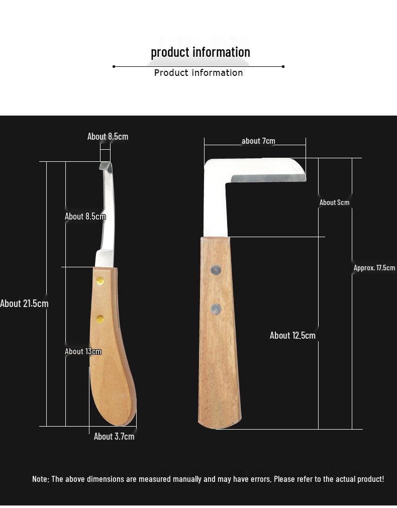 Bulk Discount Cattle & Horse Hoof Trimming Knives – Left/Right Hand Straight Knives for Dairy Cows