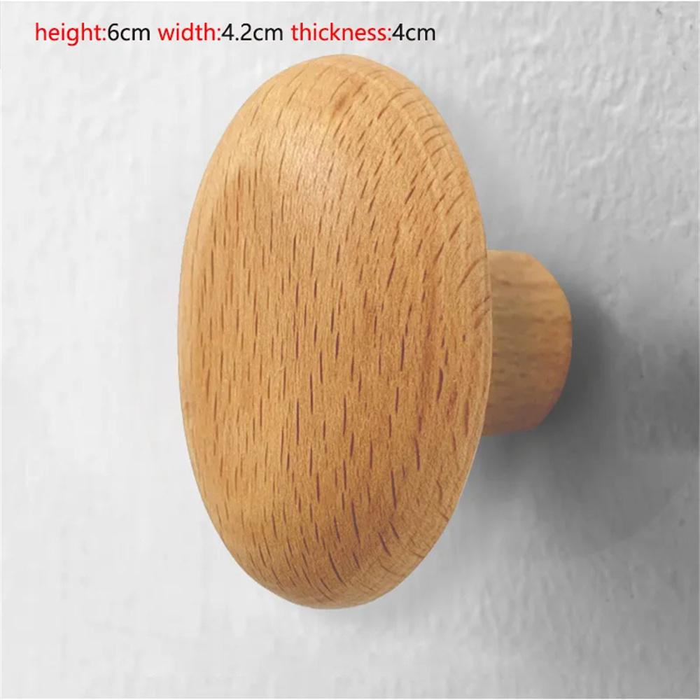 Pebble Shaped Wall Mounted Coat Hook Natural Wood Clothes Hanger Decorative Key Hat Scarf Handbag Storage Hanger Bathroom Rack