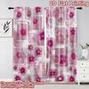 2D flat printing 2pcs Curtain Curtains Spring Floral Squares Digital Printed Polyester Drapes Family Party Decoration for
