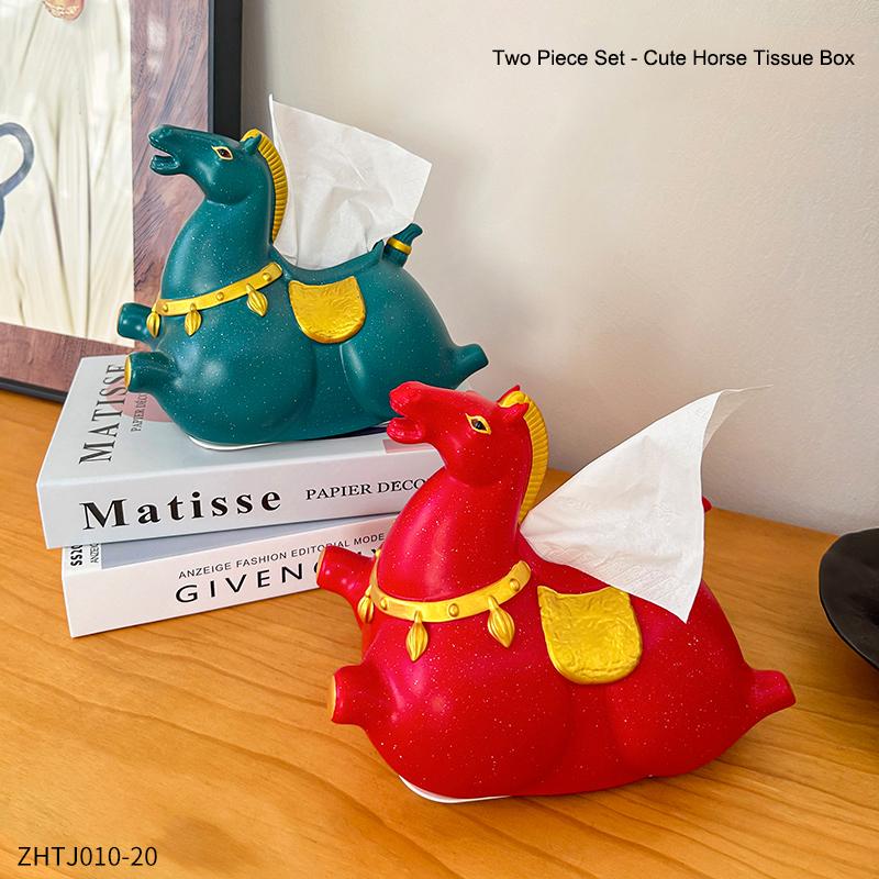 Cute Horse Tissue Box Home Living Room Decoration Ornament Tissue Box Kitchen and Bathroom Storage Supplies Gift