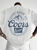 T-shirt z okrągłym dekoltem Ciemnoniebieski Coors Mountains z nadrukami Tekstowymi Swobodny Podróżny Męski i Damski Hip-Hop Stylowy Wielofunkcyjny Top - Modny na Instagramie