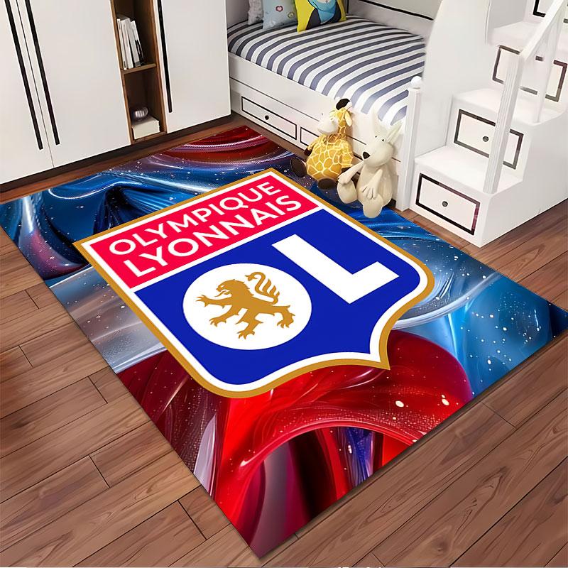 Olympique Lyonnais Logo Carpet Suitable As a Non-slip Mat for the Living Room or Bedroom Sofa
