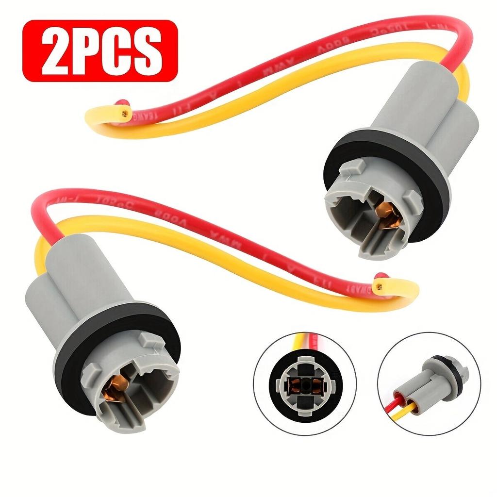 2PCS Pigtail Wire Female Socket 194 168 T10 PGS Front Rear Turn Signal Light Plug