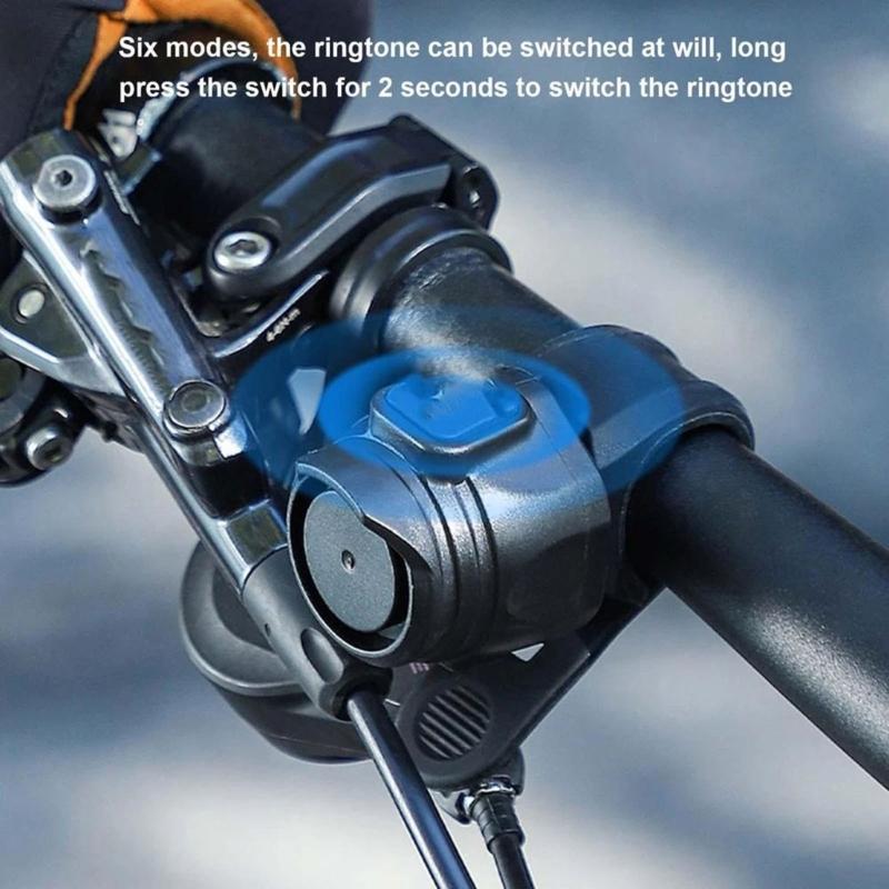 USB dobíjecí elektrický klakson na MTB kolo 80dB Elektronické zvonky na jízdní kolo 6 zvukových režimů Zvonky na kolo pro děti i dospělé