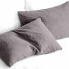 Ensemble de 2 Taies d'oreiller Douces Respirantes 100% Lin Housse de Coussin Décoratif Carré Différentes Tailles pour Lit Canapé Sofa Enveloppe