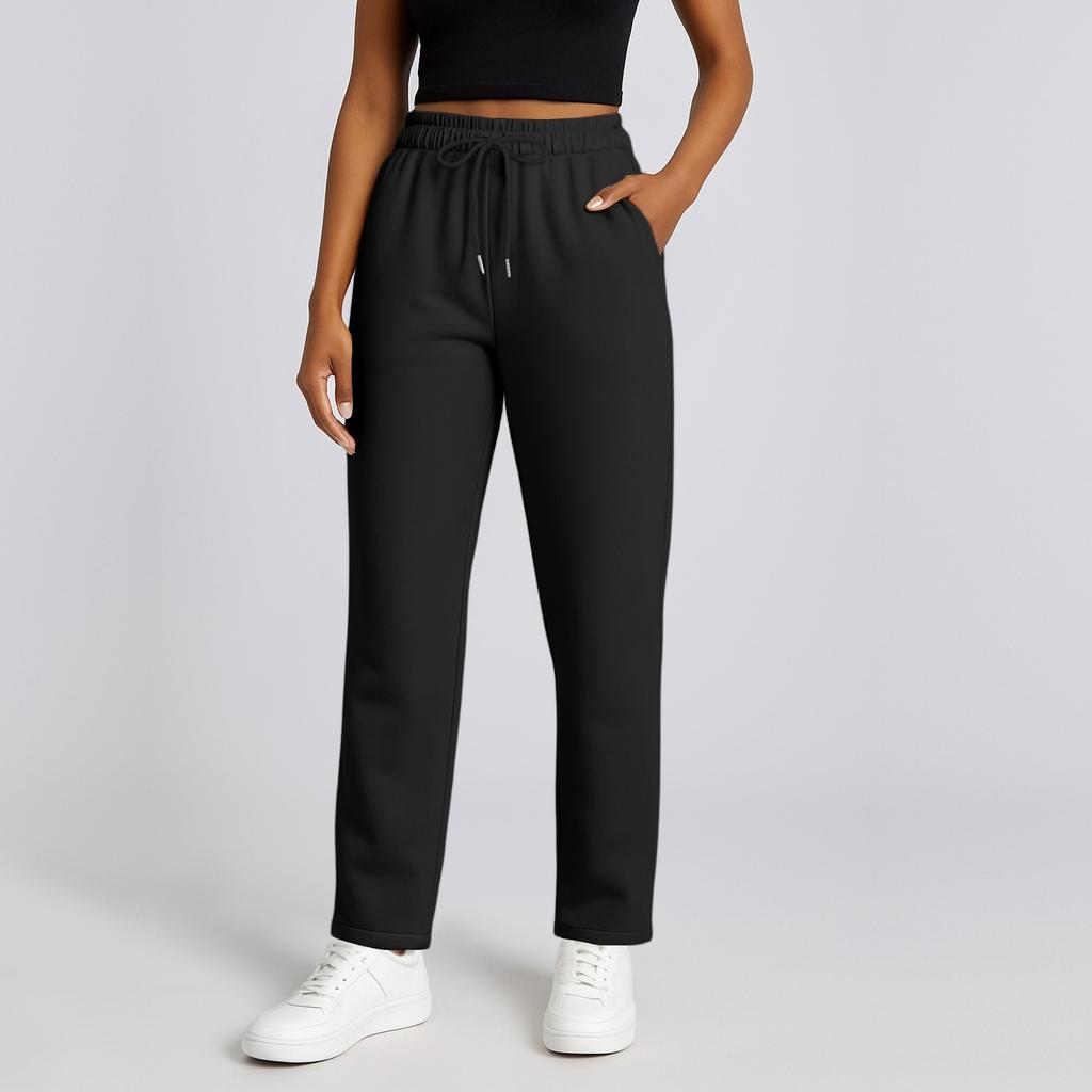 Ladies' Color Casual Sports High Waisted Sweatpants Loose And Fashionable Jogging Pants Wide Leg Pants
