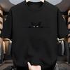 Cute Cat Design Unisexs Casual Black Tshirt Soft Polyester Short Sleeve Summer Fashion Essential For Casual Attire Funny Male Tops