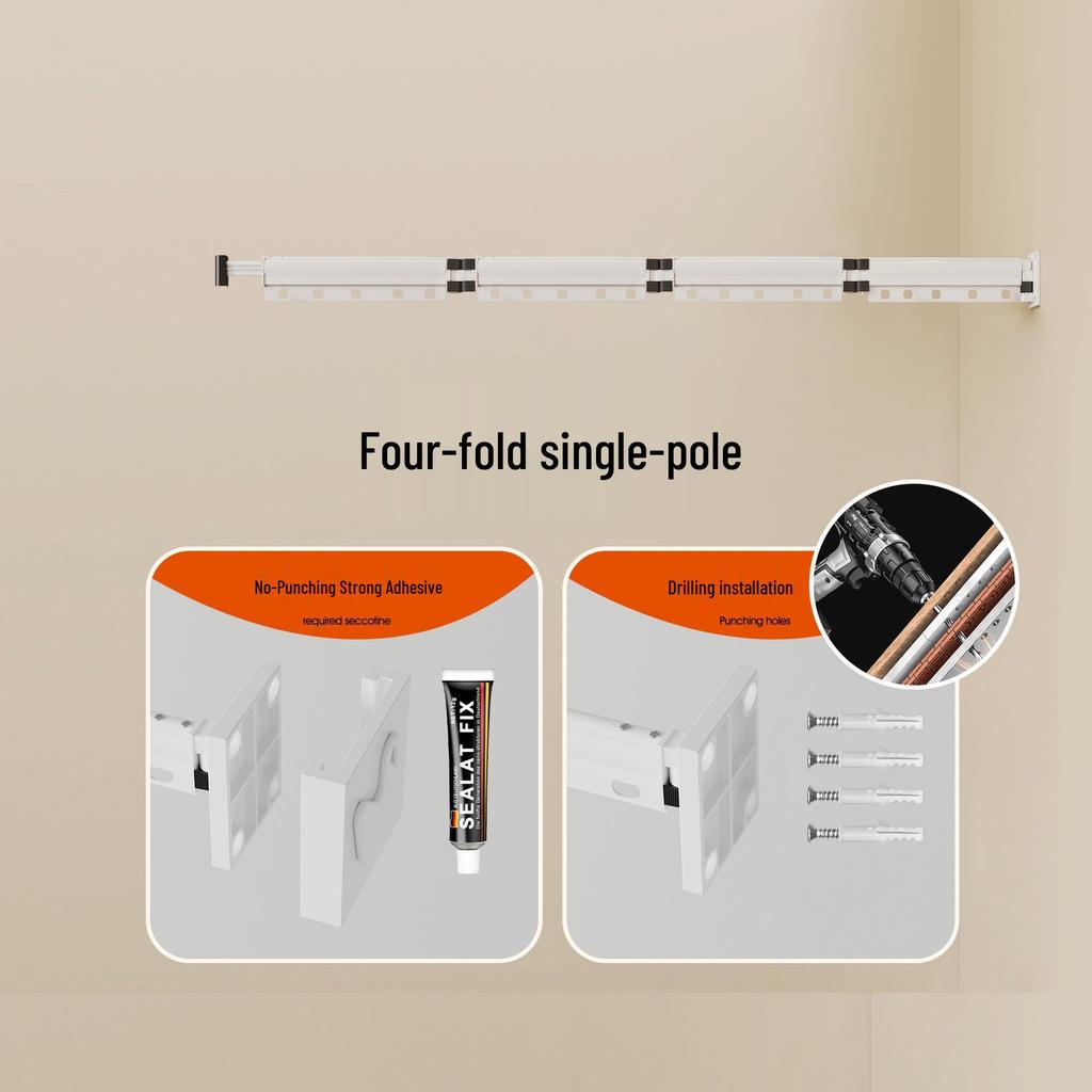 Faltbarer einziehbarer wandmontierbarer Wäschetronständer für den Balkon