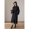 VICTORIA&VERA Women's Cashmere Blend Belted Stand-Up Collar Wool Coat