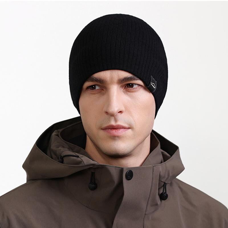 Autumn Winter Thin Knitted Hat Outdoor Men's Warm Pullover Cap Big Head Pullover Cap
